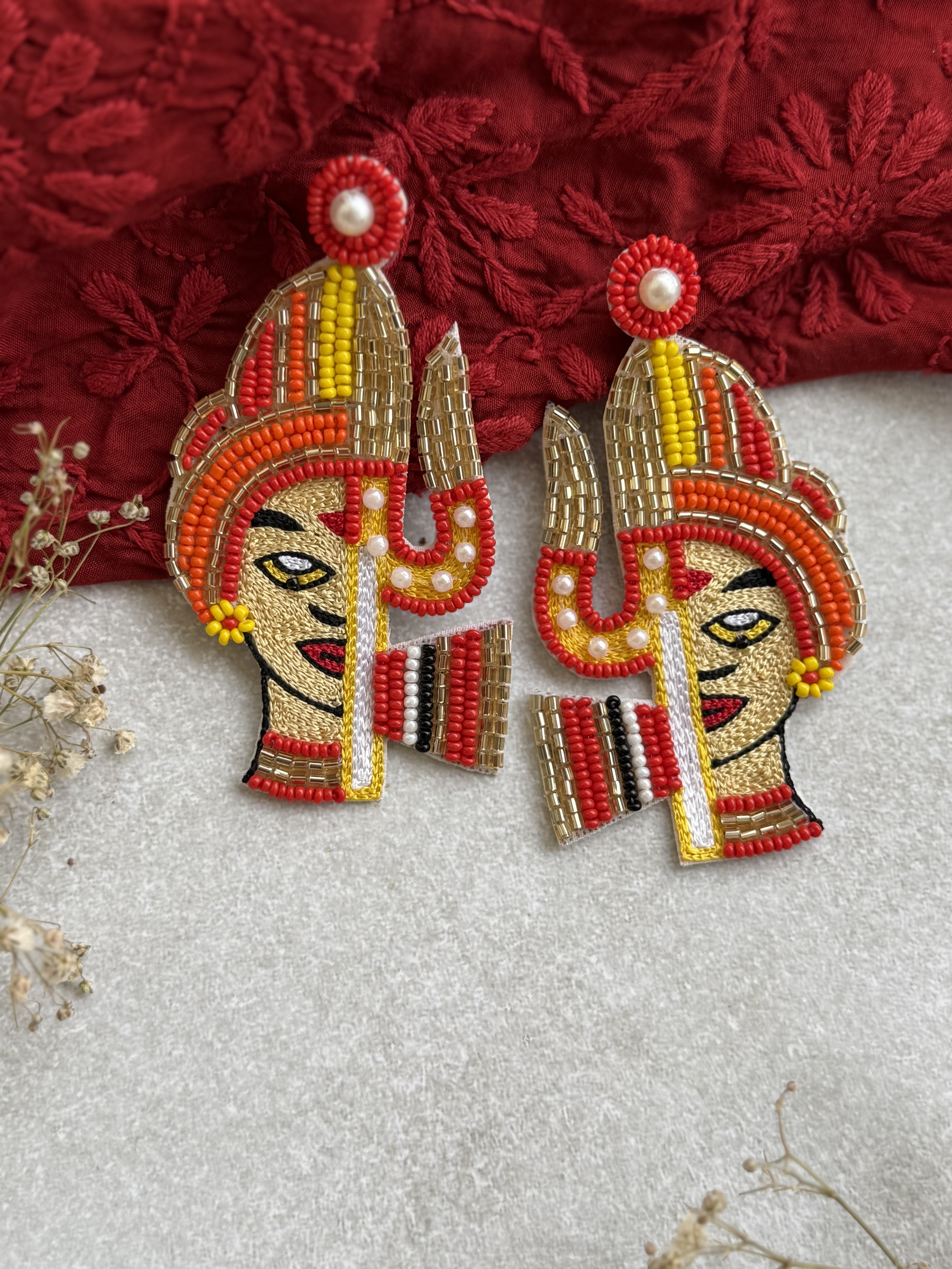 Durga Maa Handmade beaded earrings 