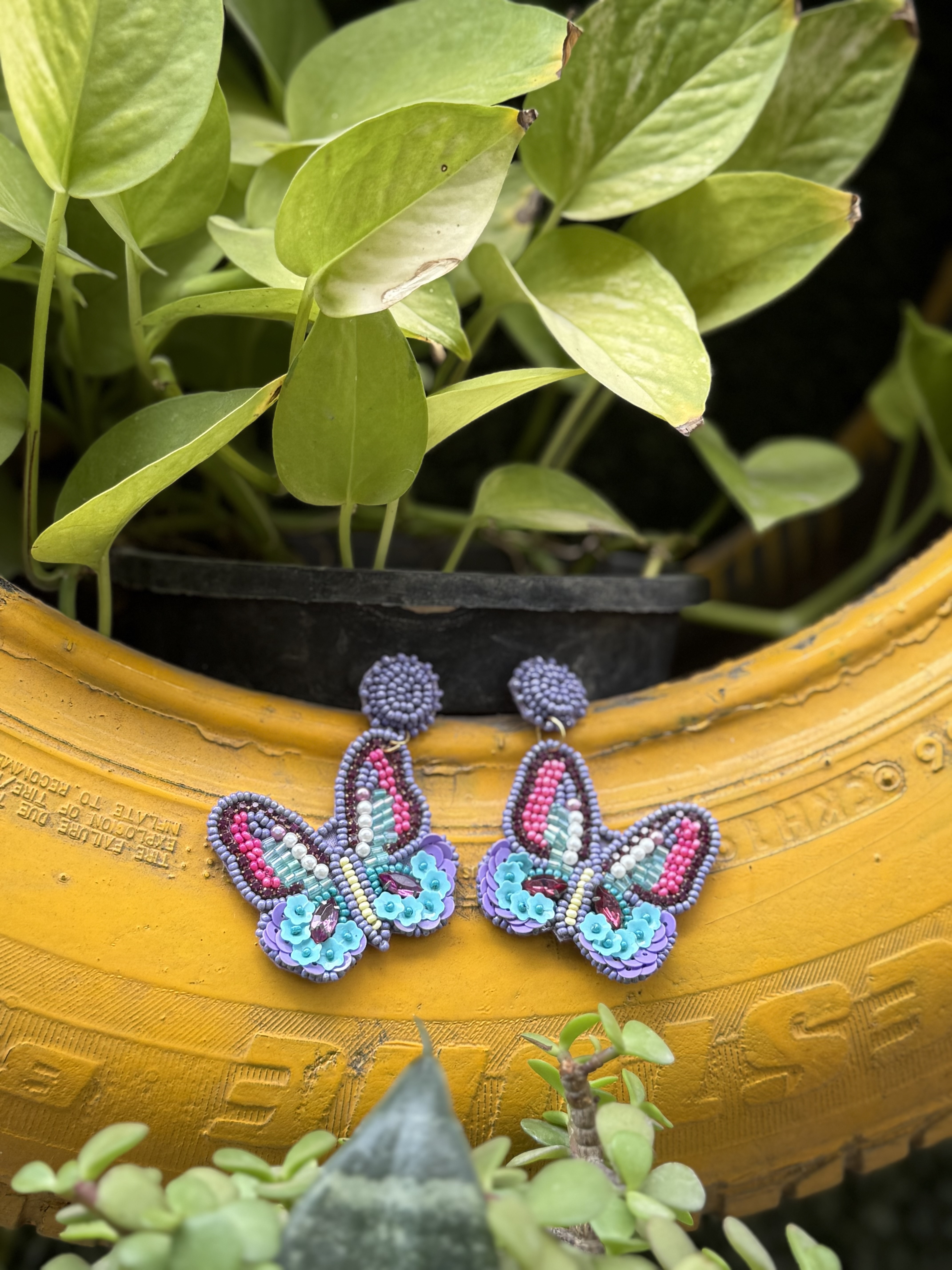 Fly High Handmade Beaded Earrings